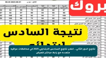 نتائج الدور الثاني.. إعلان نتائج السادس الابتدائي 2025 في محافظات عراقية متعددة مع رابط مباشر للعرض